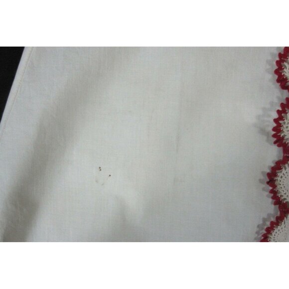 Antique Baby Dressing Christening Gown Red Embroidery Red Crochet Vintage 1920s - Picture 4 of 9